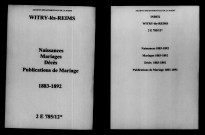 Witry-lès-Reims. Naissances, mariages, décès, publications de mariage 1883-1892