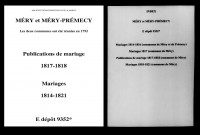 Méry-Prémecy. Mariages, publications de mariage 1814-1821