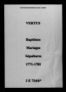 Vertus. Baptêmes, mariages, sépultures 1771-1781