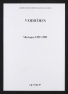 Verrières. Mariages 1892-1909