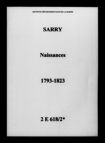 Sarry. Naissances 1793-1823