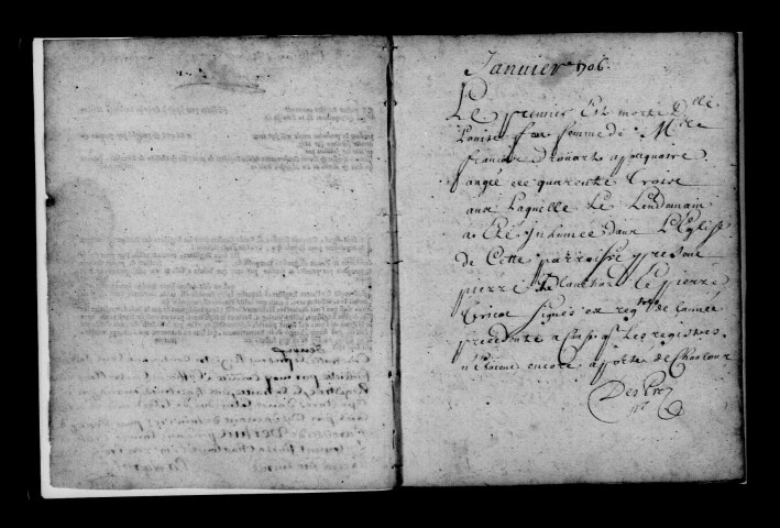 Vertus. Baptêmes, mariages, sépultures 1706
