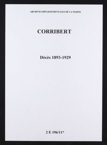 Corribert. Décès 1893-1929