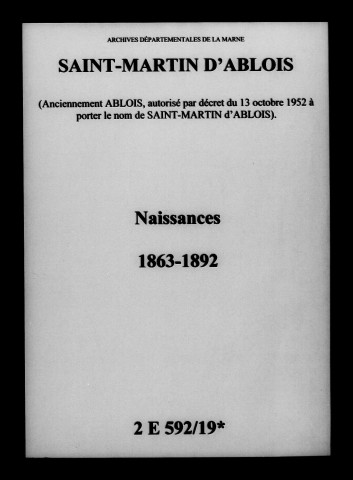 Ablois. Naissances 1863-1892