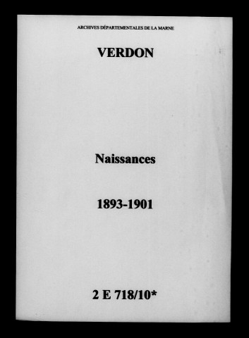 Verdon. Naissances 1893-1901
