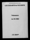 Essarts-le-Vicomte (Les). Naissances an XI-1862