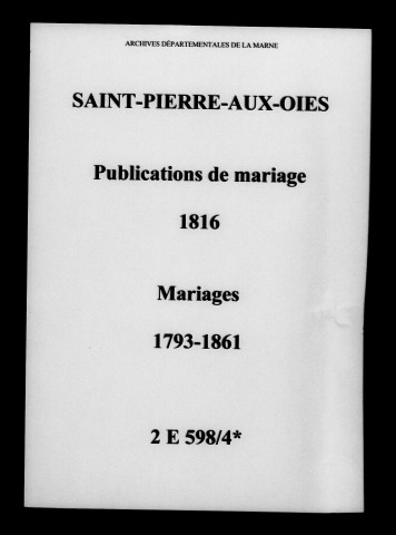 Saint-Pierre-aux-Oies. Mariages 1793-1861
