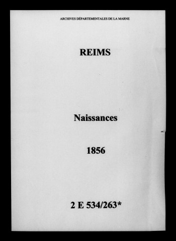 Reims. Naissances 1856