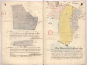 Arpentages et plans de pièces de terre au terroir de Cohan, lieux-dits lemesieux et le chemin de partie, la montagne de partie (1760)