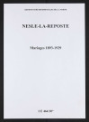 Nesle-la-Reposte. Mariages 1893-1929