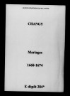 Changy. Mariages 1668-1674