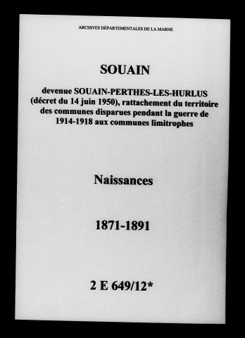Souain. Naissances 1871-1891