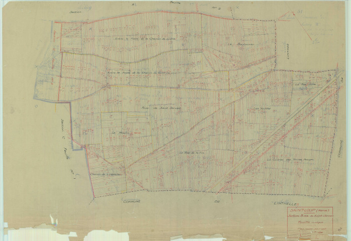Saint-Loup (51495). Section B échelle 1/2500, plan mis à jour pour 01/01/1948, non régulier (papier)