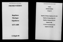 Fromentières. Baptêmes, mariages, sépultures 1671-1680