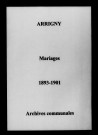 Arrigny. Mariages 1893-1901