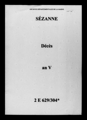 Sézanne. Décès an V