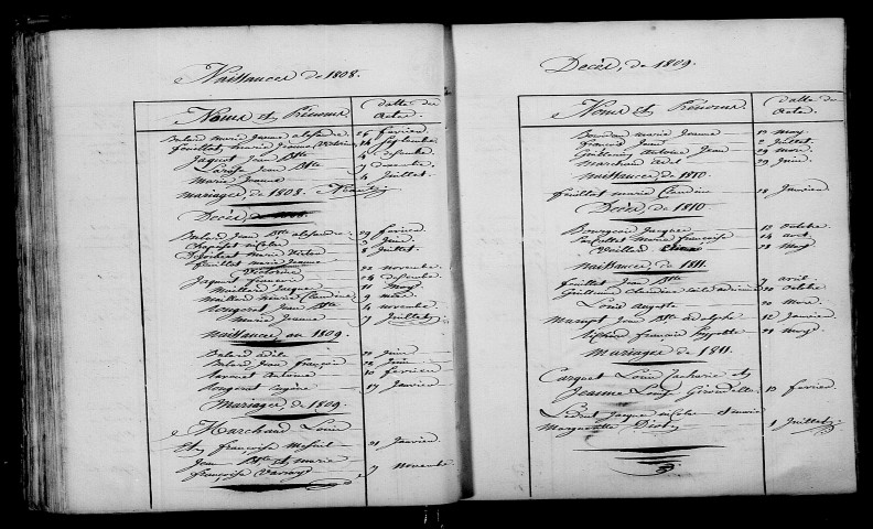 Bussy-aux-Bois. Table décennale an XI-1812