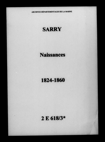 Sarry. Naissances 1824-1860