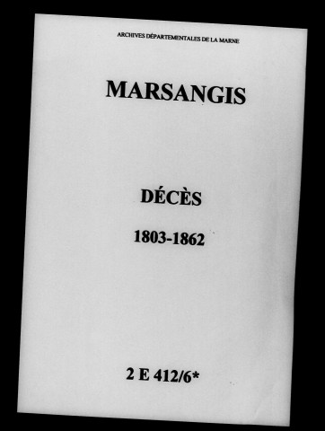 Marsangis. Décès an XI-1862