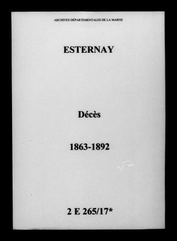 Esternay. Décès 1863-1892