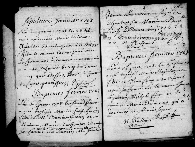 Châlons-sur-Marne. Saint-Germain. Baptêmes, mariages, sépultures 1708-1717