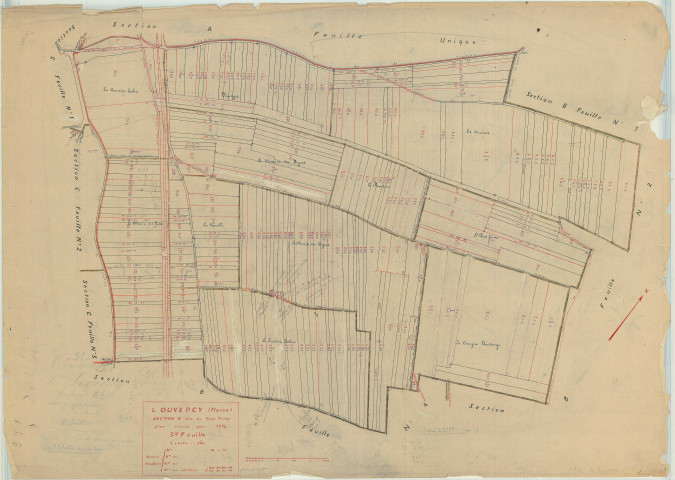 Livry-Louvercy (51326). Section 330 B3 échelle 1/2000, plan mis à jour pour 1934, plan non régulier (papier)