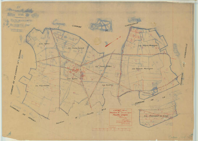Lachy (51313). Section A échelle 1/5000, plan mis à jour pour 01/01/1933, non régulier (papier)