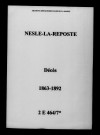 Nesle-la-Reposte. Décès 1863-1892
