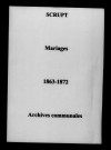 Scrupt. Mariages 1863-1872
