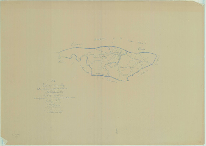 Sapignicourt (51522). Tableau d'assemblage 1 échelle 1/10000, plan mis à jour pour 1956, plan non régulier (papier)