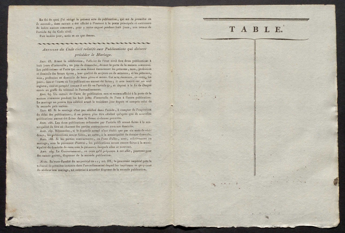 Saint-Mard-sur-Auve. Publications de mariage an XII-1927