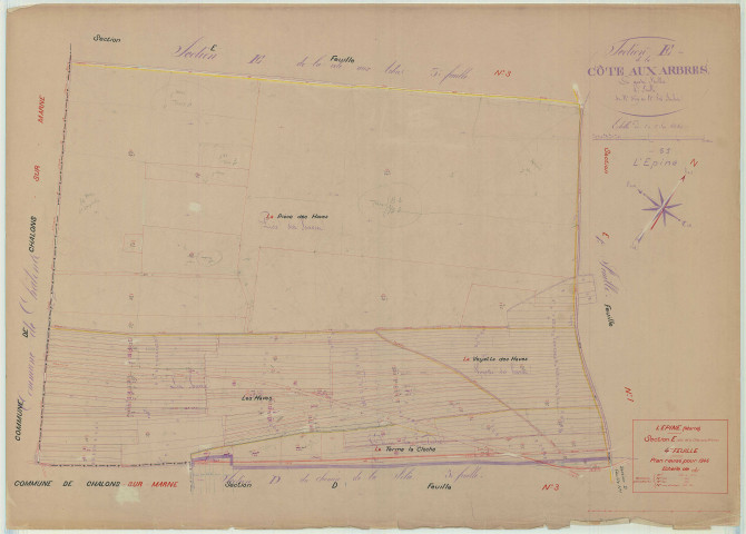 Épine (L') (51231). Section E4 échelle 1/2500, plan révisé pour 1946, plan non régulier (papier)