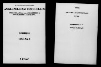Angluzelles-et-Courcelles. Mariages 1793-an X