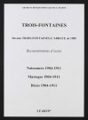 Trois-Fontaines. Naissances, mariages, décès 1904-1911 (reconstitutions)