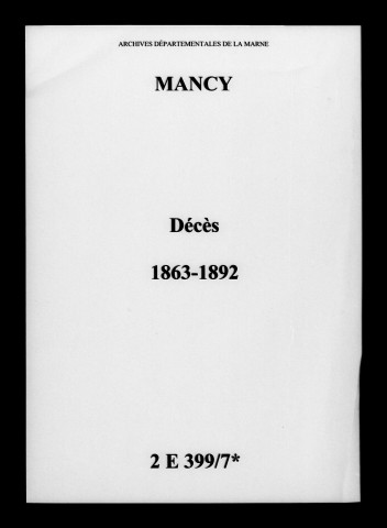 Mancy. Décès 1863-1892