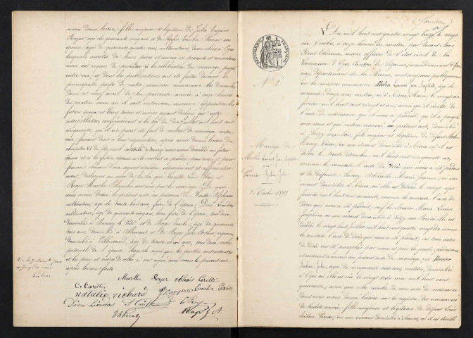 Oyes. Mariages 1893-1929