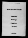 Braux-Saint-Remy. Baptêmes, mariages, sépultures 1761-1792