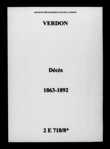 Verdon. Décès 1863-1892