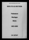 Heiltz-le-Hutier. Naissances, mariages, décès 1833-1852