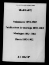 Marfaux. Naissances, publications de mariage, mariages, décès 1893-1902