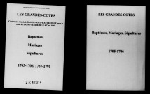 Grandes-Côtes (Les). Baptêmes, mariages, sépultures 1705-1791