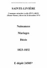 Sainte-Livière. Naissances, mariages, décès 1823-1832