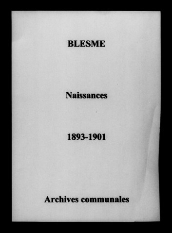 Blesme. Naissances 1893-1901