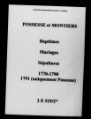 Possesse. Baptêmes, mariages, sépultures 1770-1791