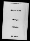 Gizaucourt. Mariages 1793-1870