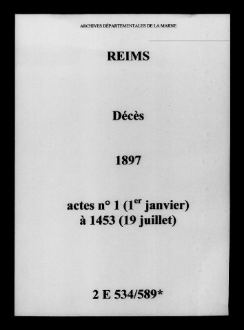 Reims. Décès 1897