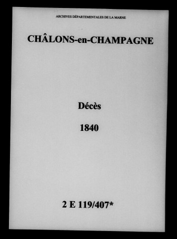 Châlons-sur-Marne. Décès 1840