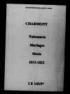 Charmont. Naissances, mariages, décès 1813-1822