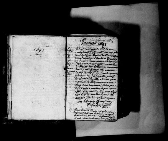 Verrières. Baptêmes, mariages, sépultures 1693-1721
