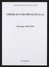 Croix-en-Champagne (La). Mariages 1910-1929